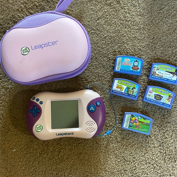 Leapster Other - Leapster 2 Game System Bundle- 5 Games and Case Thomas, Disney Pixar Toy Story